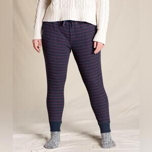 NWT Toad&Co Thermal Waffle Knit Foothill Striped Organic & Recycled Joggers XS